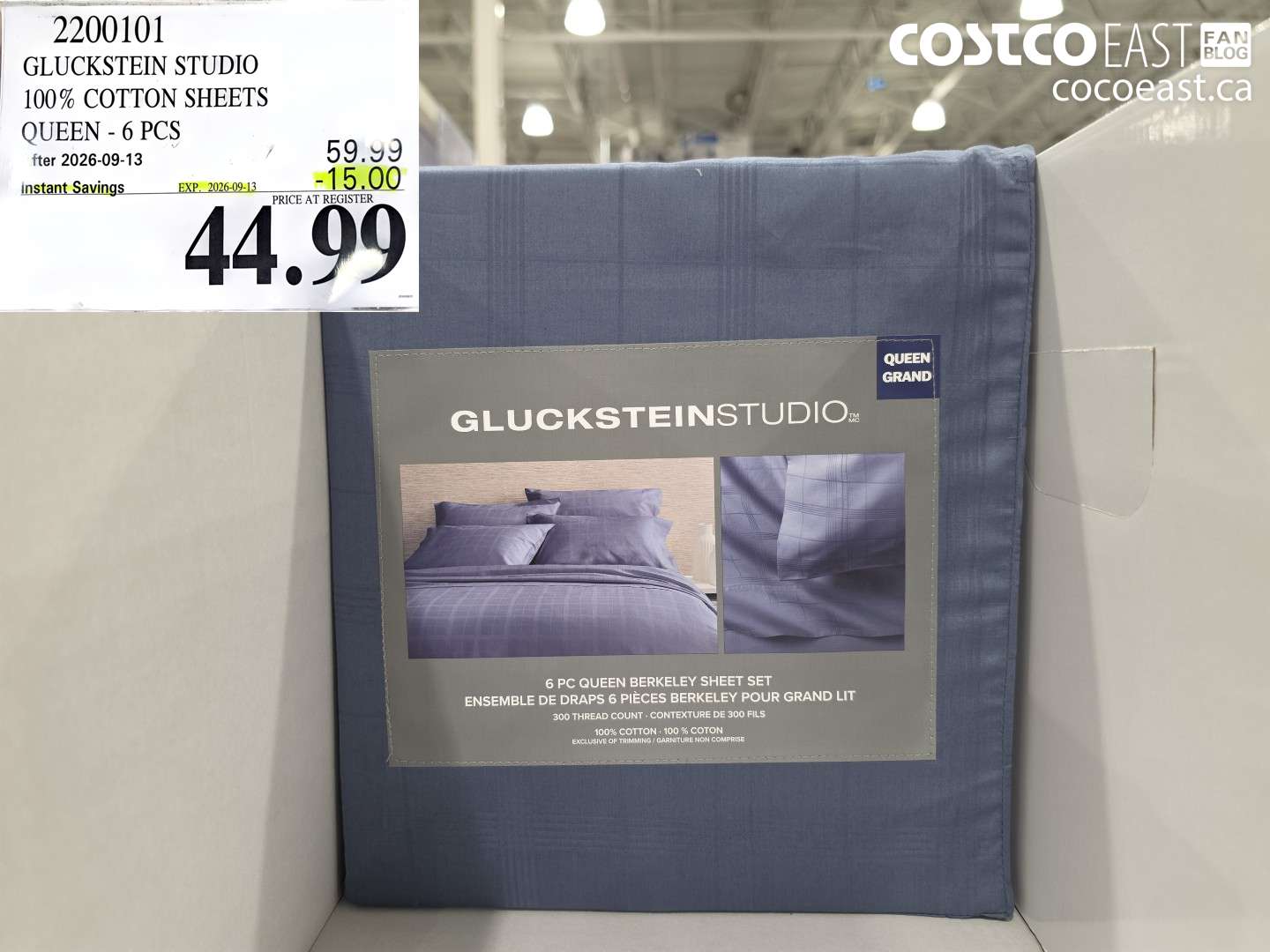 2200101 GLUCKSTEIN STUDIO 100% COTTON SHEETS QUEEN - 6 PCS ($15.00 INSTANT SAVINGS EXPIRES ON 2026-09-13) $44.99
