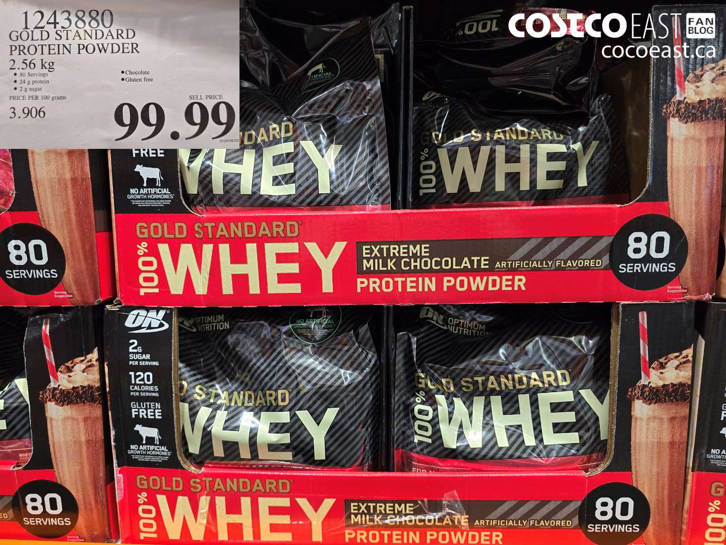 1243880 GOLD STANDARD PROTEIN POWDER 2.56 KG $99.99