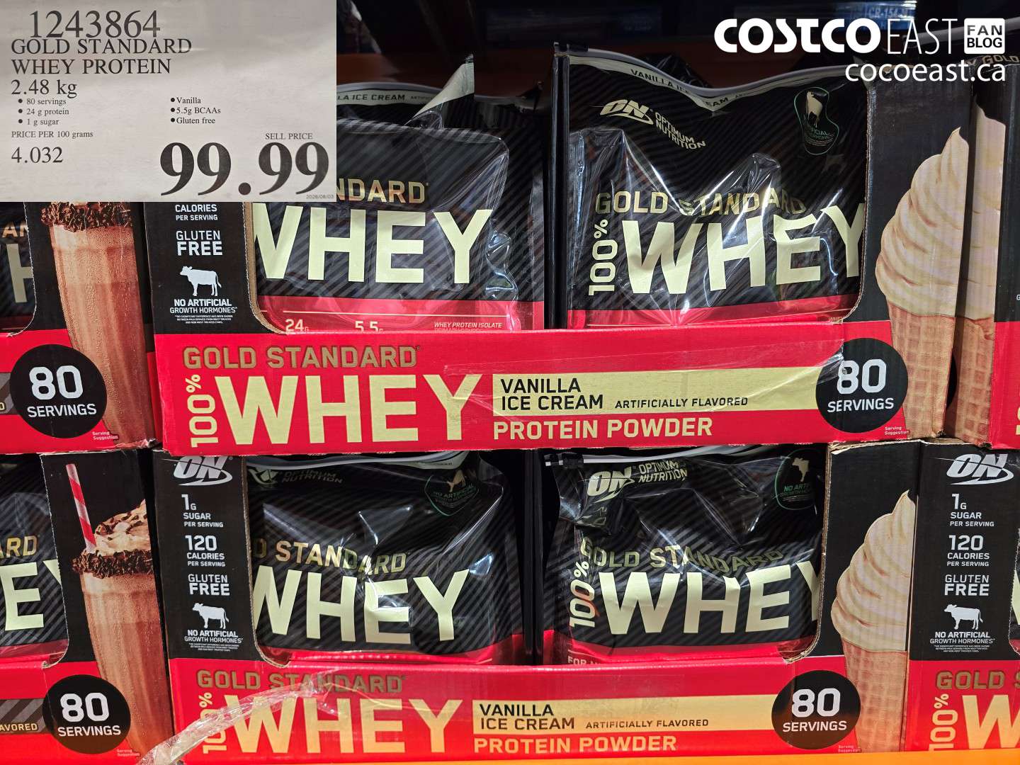 1243864 GOLD STANDARD WHEY PROTEIN 2.48 KG $99.99