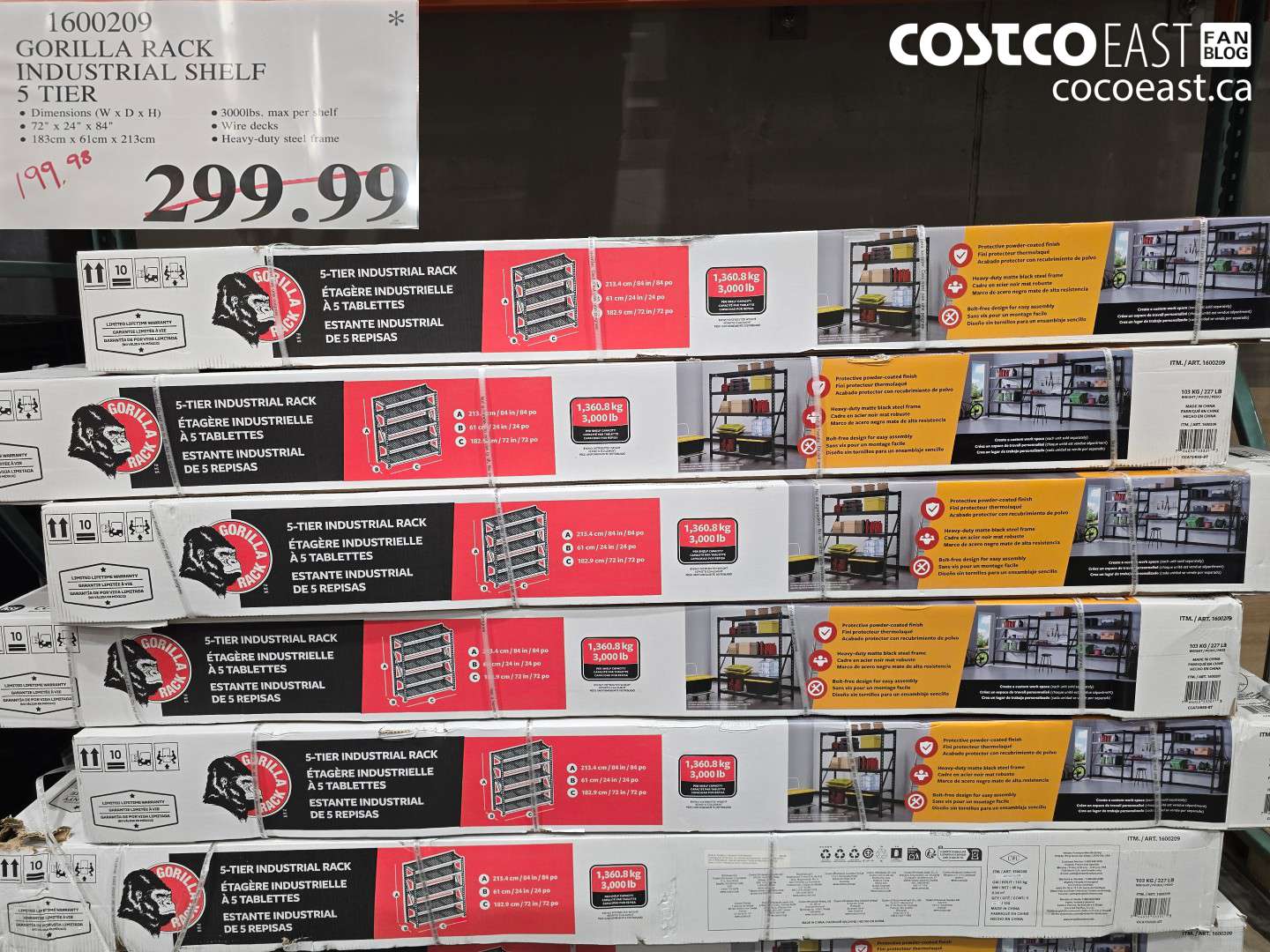 1600209 GORILLA RACK INDUSTRIAL SHELF 5 TIER $199.98