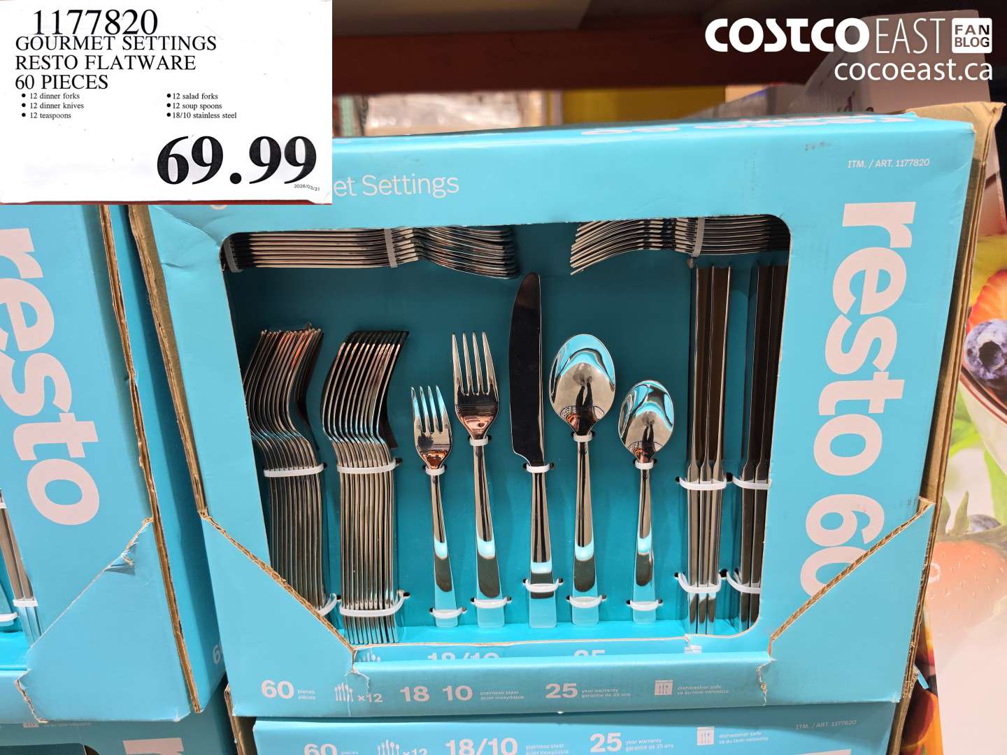 1177820 GOURMET SETTINGS RESTO FLATWARE 60 PIECES $69.99