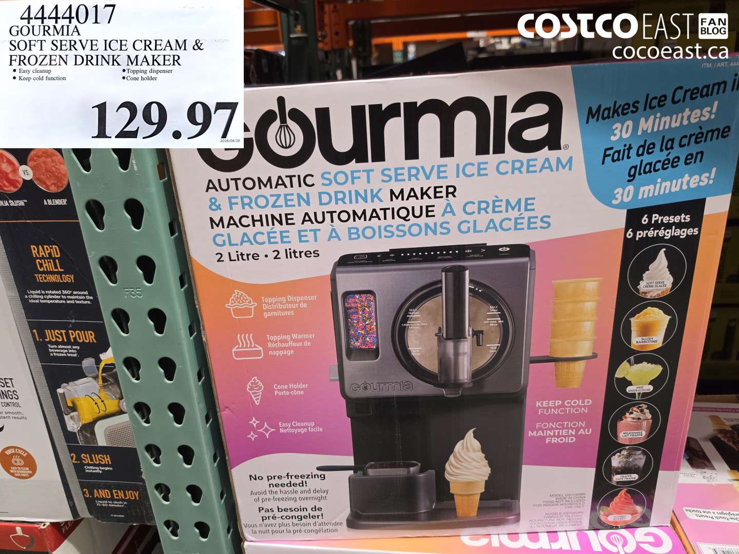 4444017 GOURMIA SOFT SERVE ICE CREAM & FROZEN DRINK MAKER $129.97