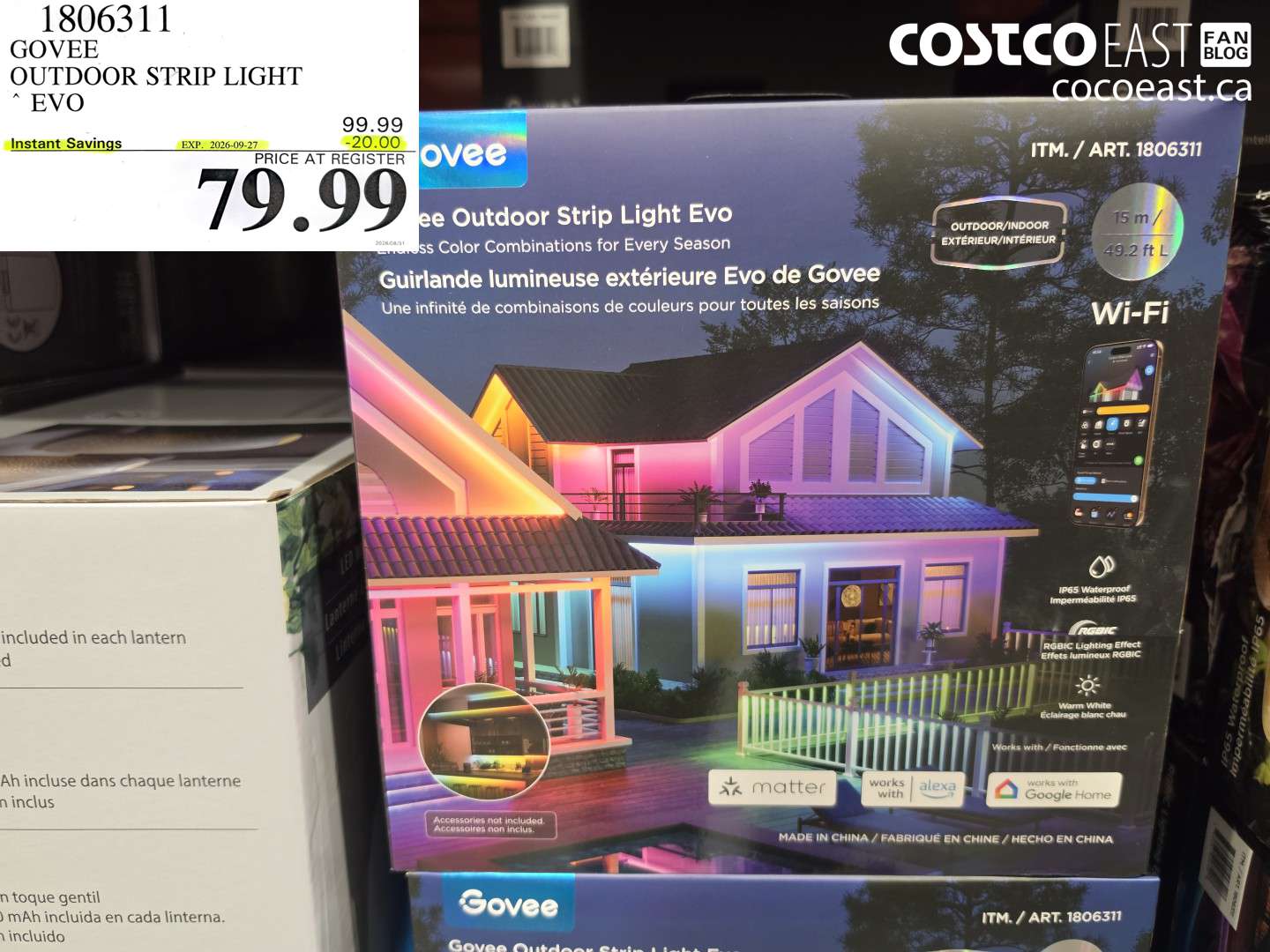 1806311 GOVEE OUTDOOR STRIP LIGHT EVO ($20.00 INSTANT SAVINGS EXPIRES ON 2026-09-27) $79.99
