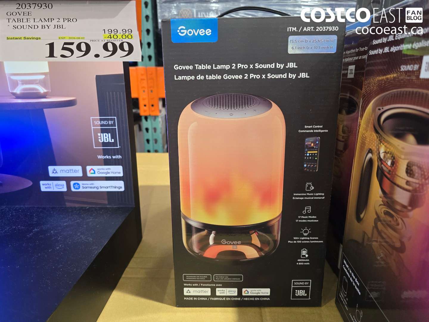 2037930 GOVEE TABLE LAMP 2 PRO SOUND BY JBL ($40.00 INSTANT SAVINGS EXPIRES ON 2026-08-02) $159.99