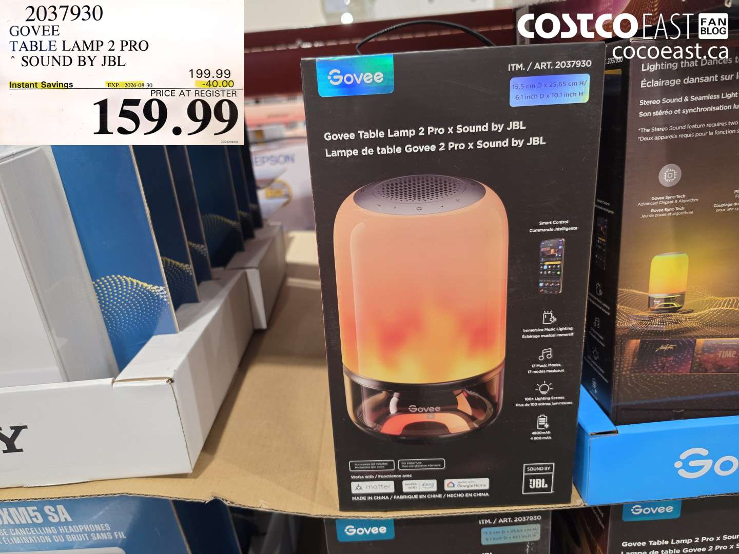 2037930 GOVEE TABLE LAMP 2 PRO SOUND BY JBL ($40.00 INSTANT SAVINGS EXPIRES ON 2026-08-30) $159.99