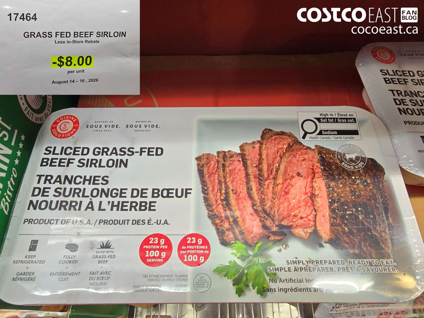 17464 GRASS FED BEEF SIRLOIN ($8.00 INSTANT SAVINGS)