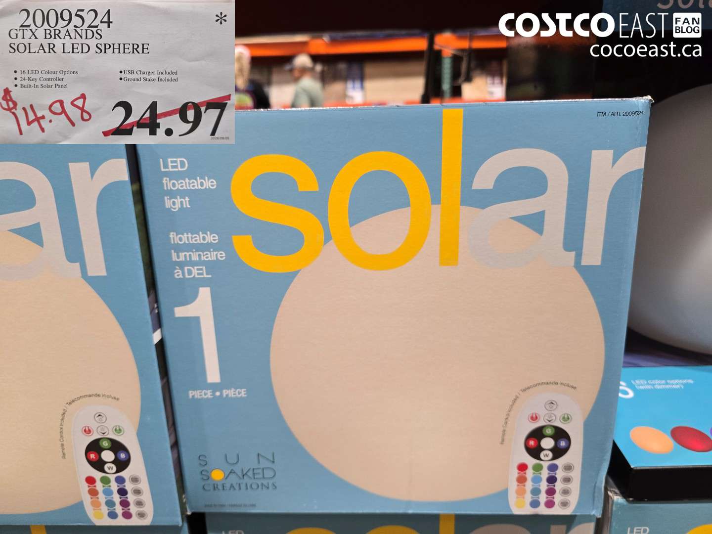 2009524 GTX BRANDS SOLAR LED SPHERE $14.98