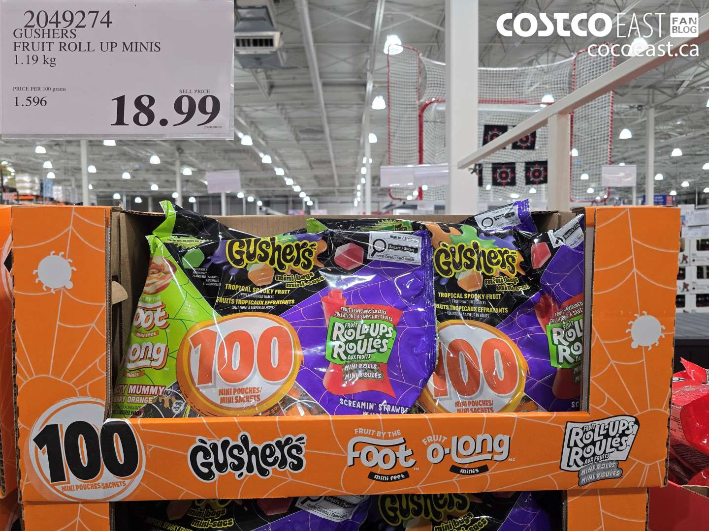 2049274 GUSHERS FRUIT ROLL UP MINIS 1.19 KG $18.99