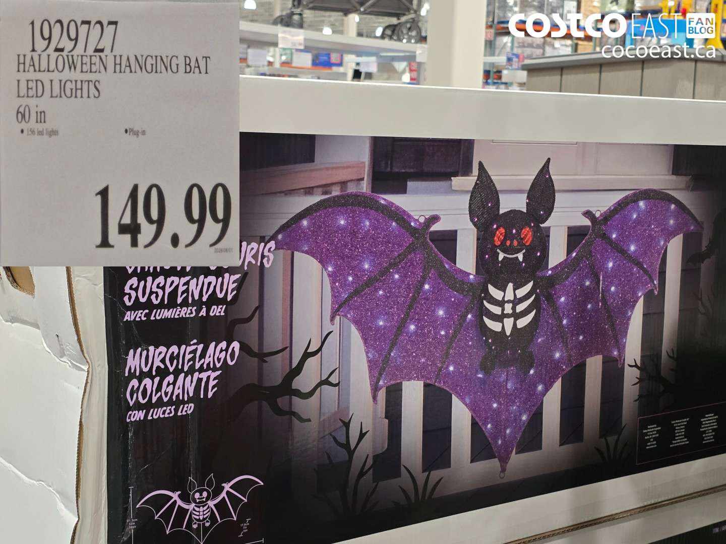 1929727 HALLOWEEN HANGING BAT LED LIGHTS 60 IN $149.99