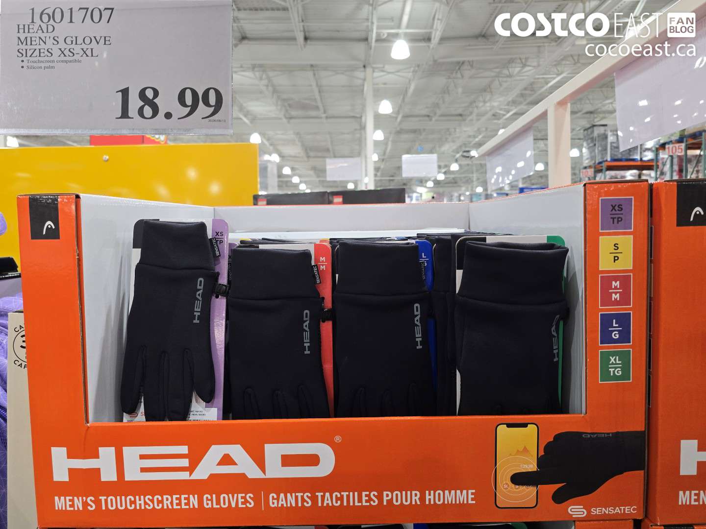 1601707 HEAD MEN'S GLOVE SIZES XS-XL $18.99