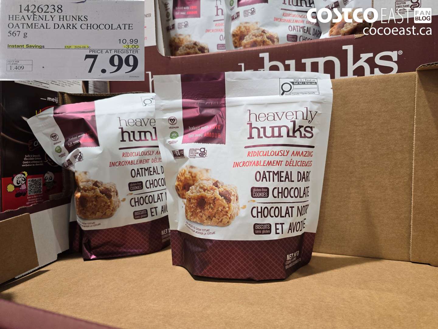1426238 HEAVENLY HUNKS OATMEAL DARK CHOCOLATE 567 G ($3.00 INSTANT SAVINGS EXPIRES ON 2026-08-30) $7.99