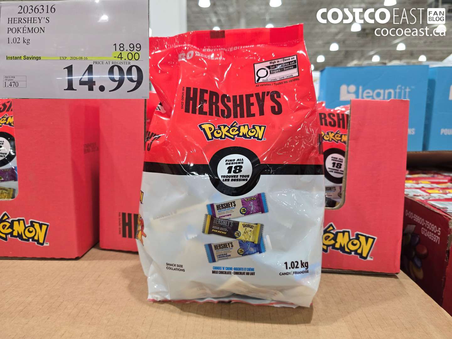 2036316 HERSHEY'S POKÉMON 1.02 KG ($4.00 INSTANT SAVINGS EXPIRES ON 2026-08-16) $14.99