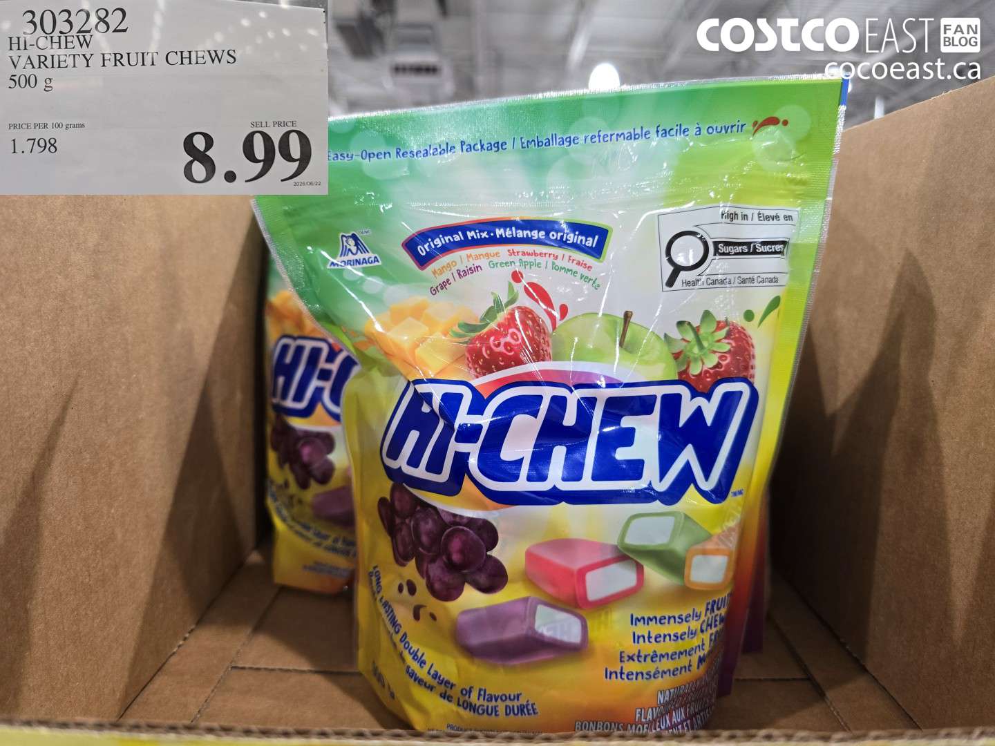 303282 HI-CHEW VARIETY FRUIT CHEWS 500 G $8.99