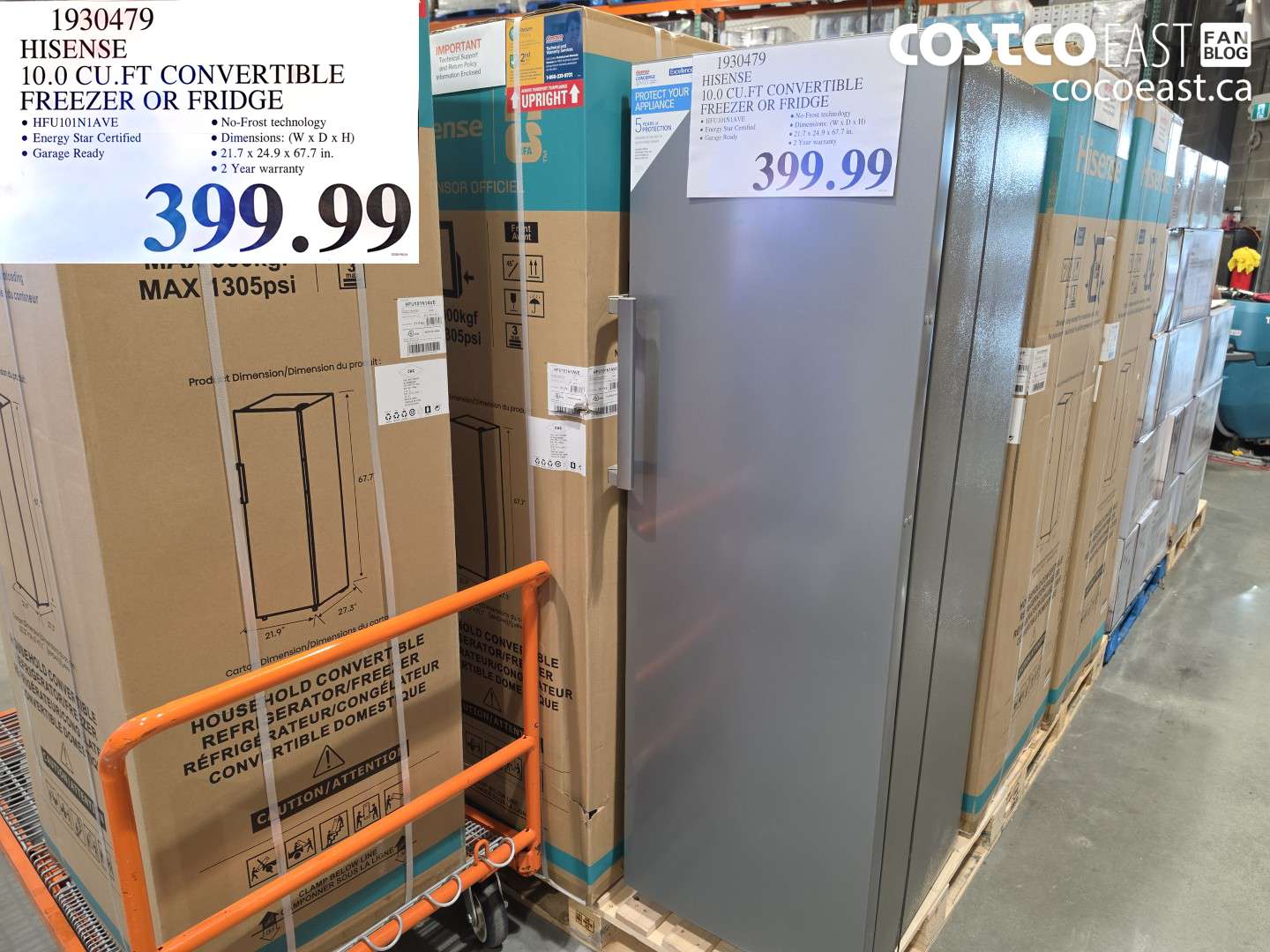 1930479 HISENSE 10.0 CU.FT CONVERTIBLE FREEZER OR FRIDGE $399.99