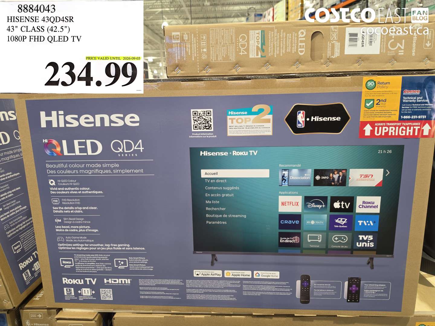 8884043 HISENSE 43QD4SR 43