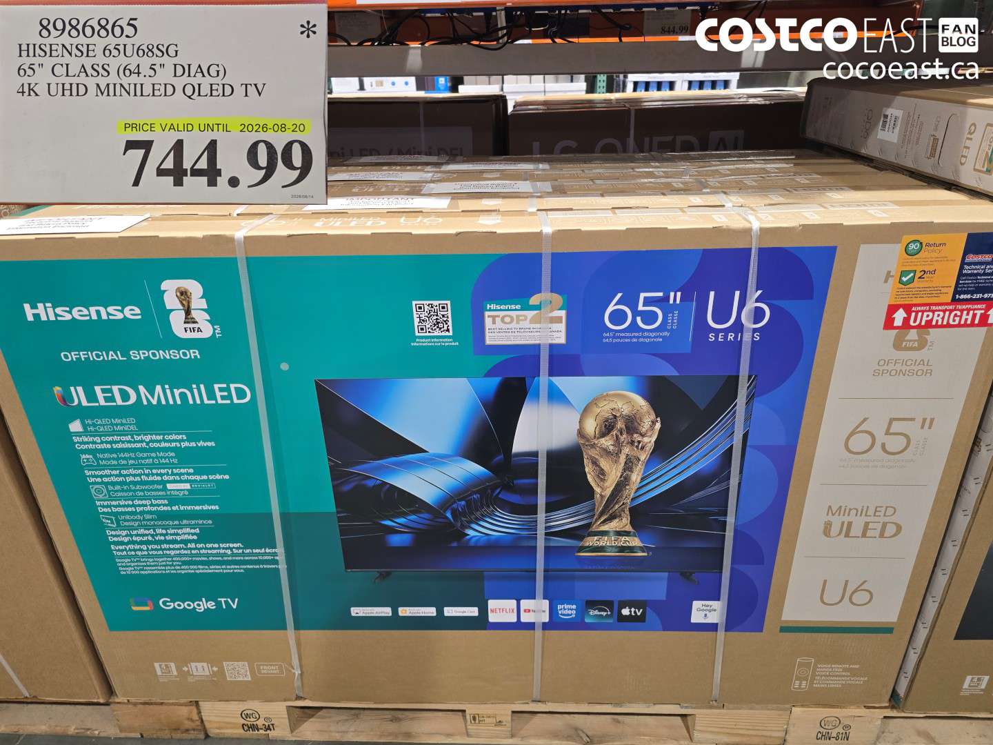 8986865 HISENSE 65U68SG 65