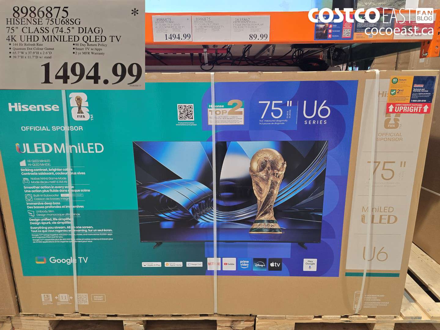 8986875 HISENSE 75U68SG 75