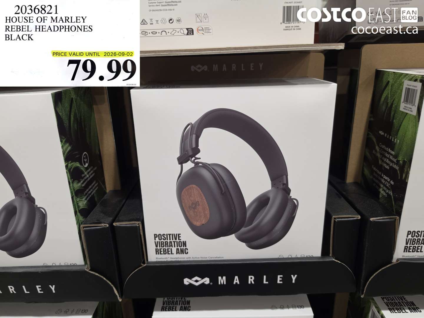 2036821 HOUSE OF MARLEY REBEL HEADPHONES BLACK $79.99