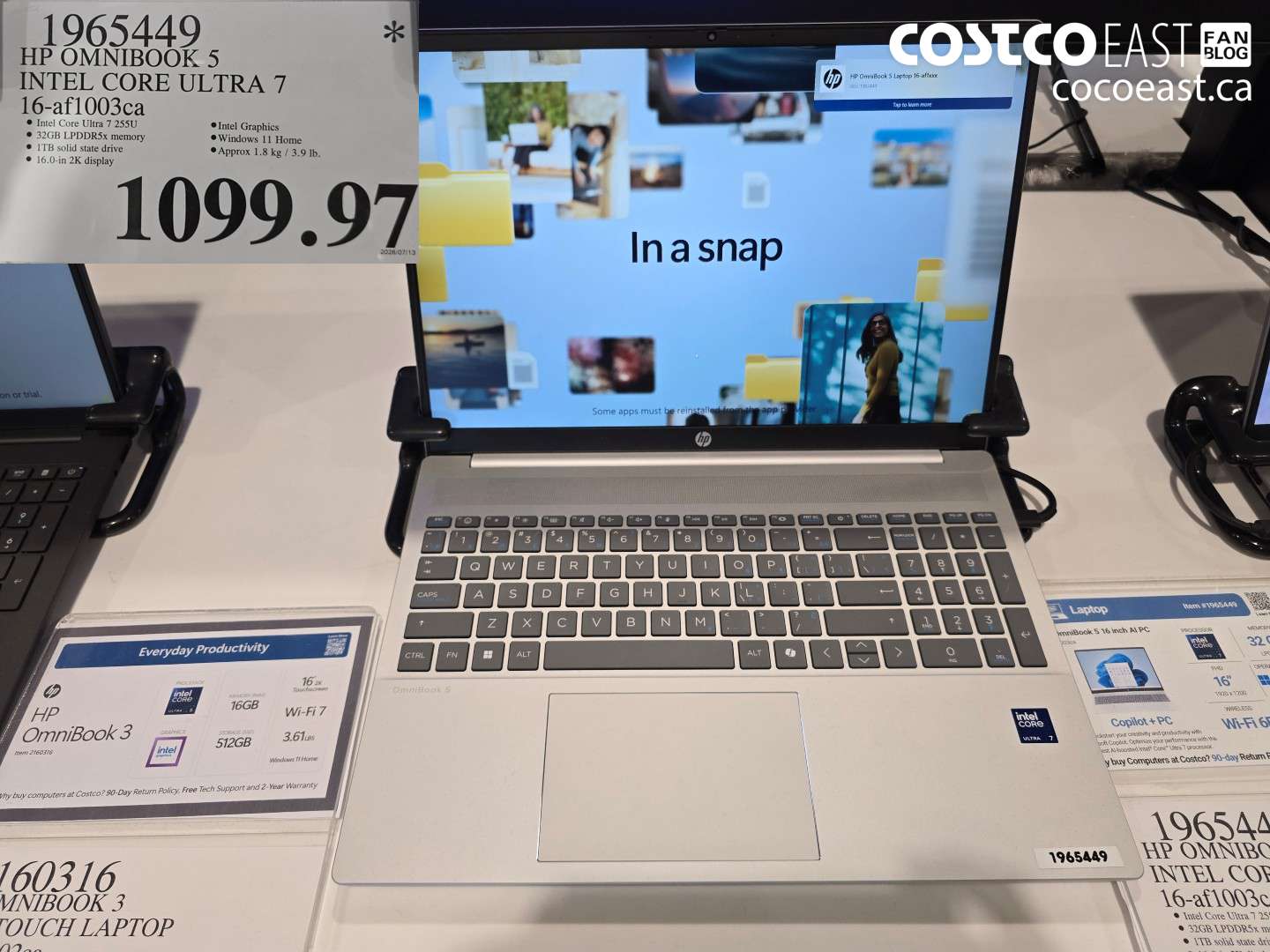 1965449 HP OMNIBOOK 5 INTEL CORE ULTRA 7 16-AF1003CA $1099.97