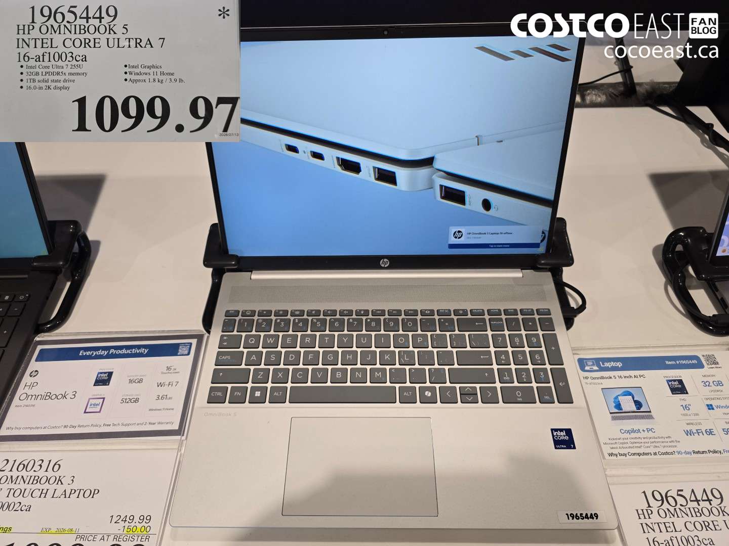 1965449 HP OMNIBOOK 5 INTEL CORE ULTRA 7 16-AF1003CA $1099.97