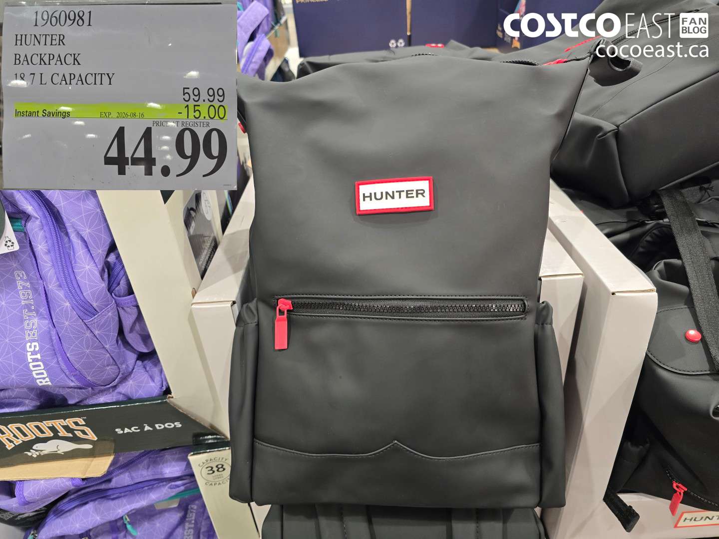1960981 HUNTER BACKPACK 18.7 L CAPACITY ($15.00 INSTANT SAVINGS EXPIRES ON 2026-08-16) $44.99