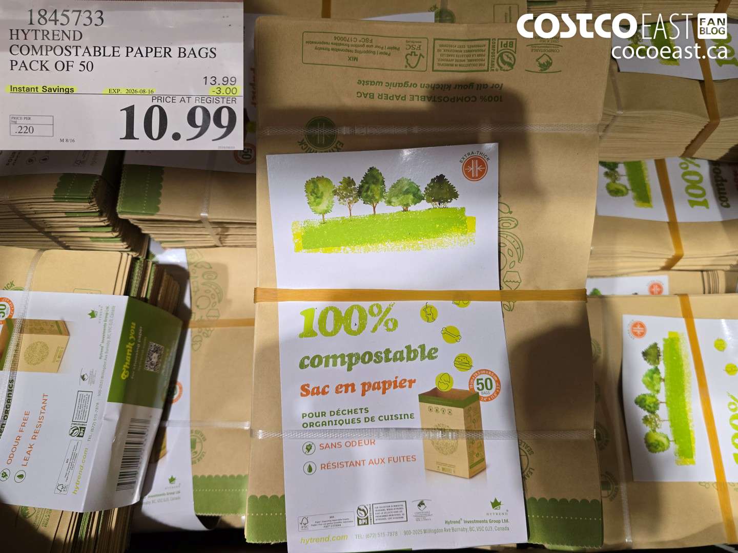 1845733 HYTREND COMPOSTABLE PAPER BAGS PACK OF 50 ($3.00 INSTANT SAVINGS EXPIRES ON 2026-08-16) $10.99