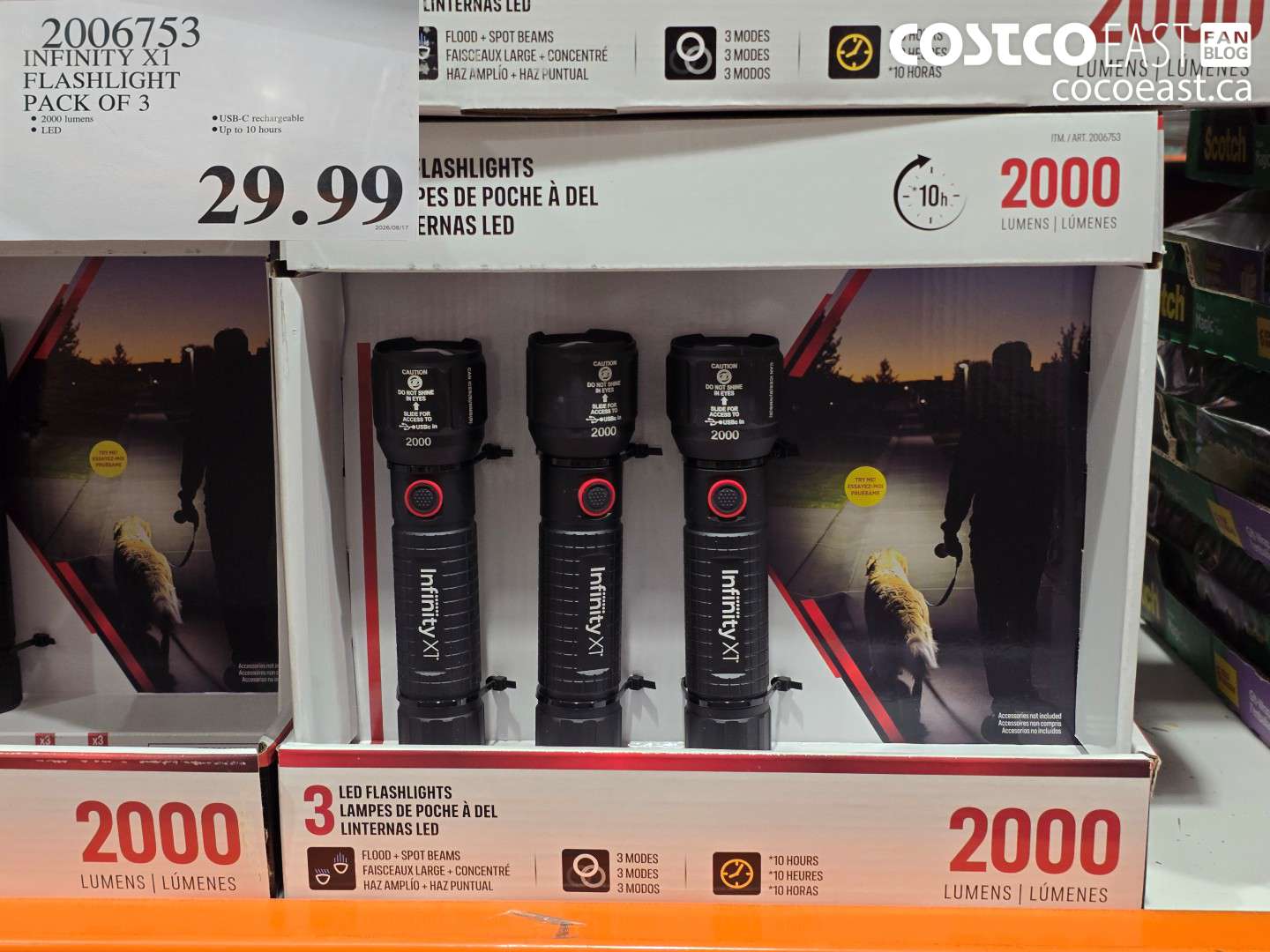 2006753 INFINITY X1 FLASHLIGHT PACK OF 3 $29.99