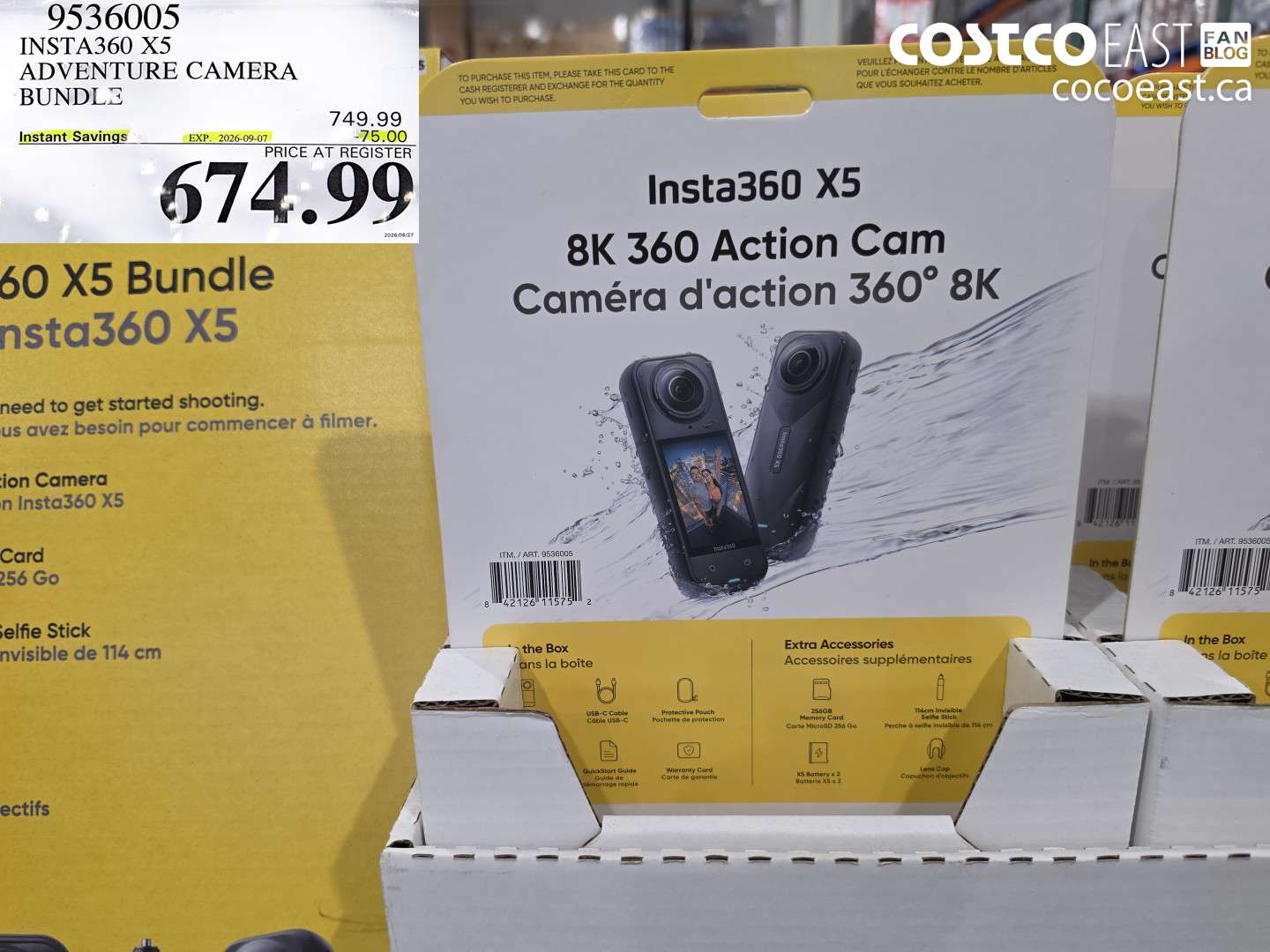 9536005 INSTA360 X5 ADVENTURE CAMERA BUNDLE ($75.00 INSTANT SAVINGS EXPIRES ON 2026-09-07) $674.99