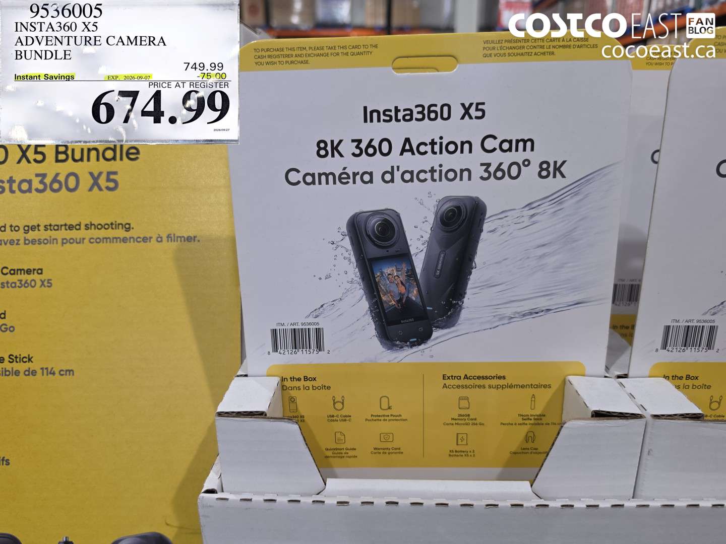 9536005 INSTA360 X5 ADVENTURE CAMERA BUNDLE ($75.00 INSTANT SAVINGS EXPIRES ON 2026-09-07) $674.99