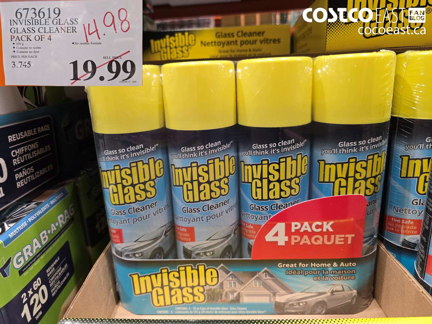 673619 INVISIBLE GLASS GLASS CLEANER PACK OF 4 $14.98