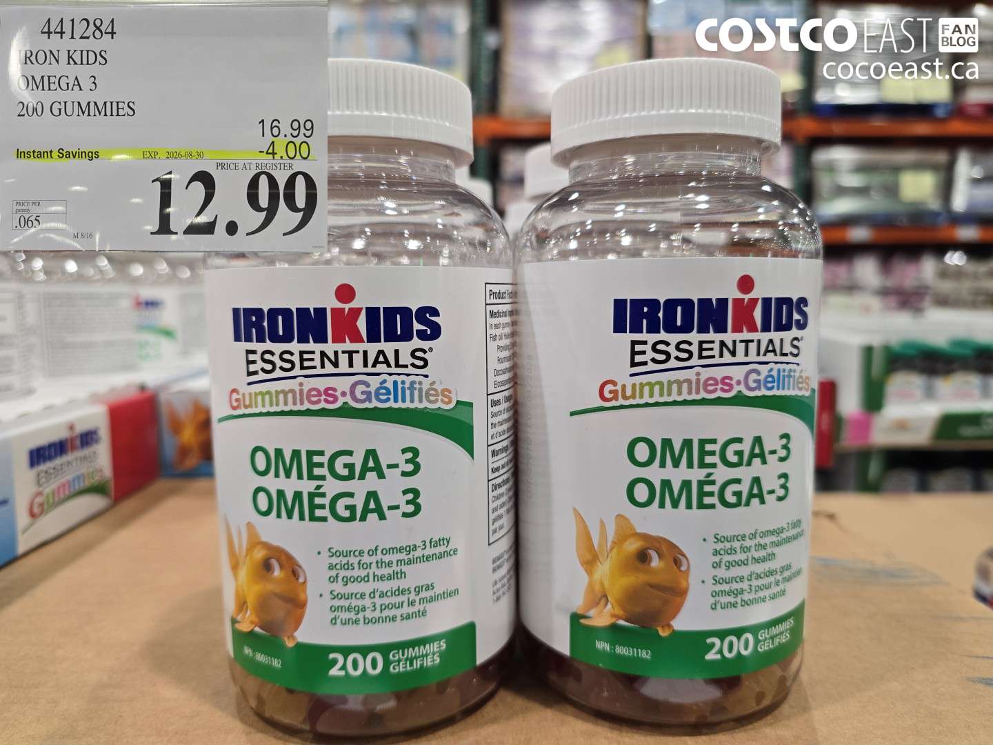 441284 IRON KIDS OMEGA 3 200 GUMMIES ($4.00 INSTANT SAVINGS EXPIRES ON 2026-08-30) $12.99