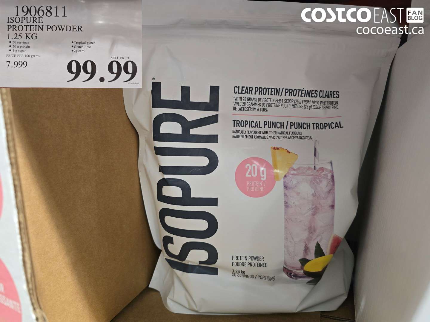 1906811 ISOPURE PROTEIN POWDER 1.25 KG $99.99