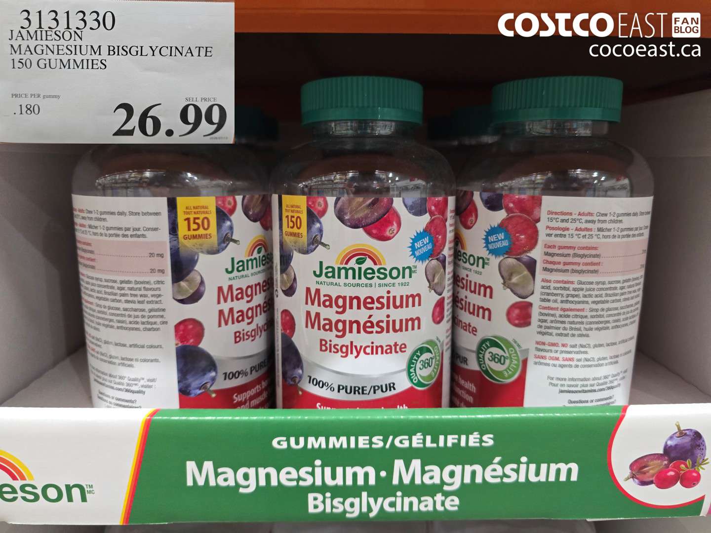 3131330 JAMIESON MAGNESIUM BISGLYCINATE 150 GUMMIES $26.99