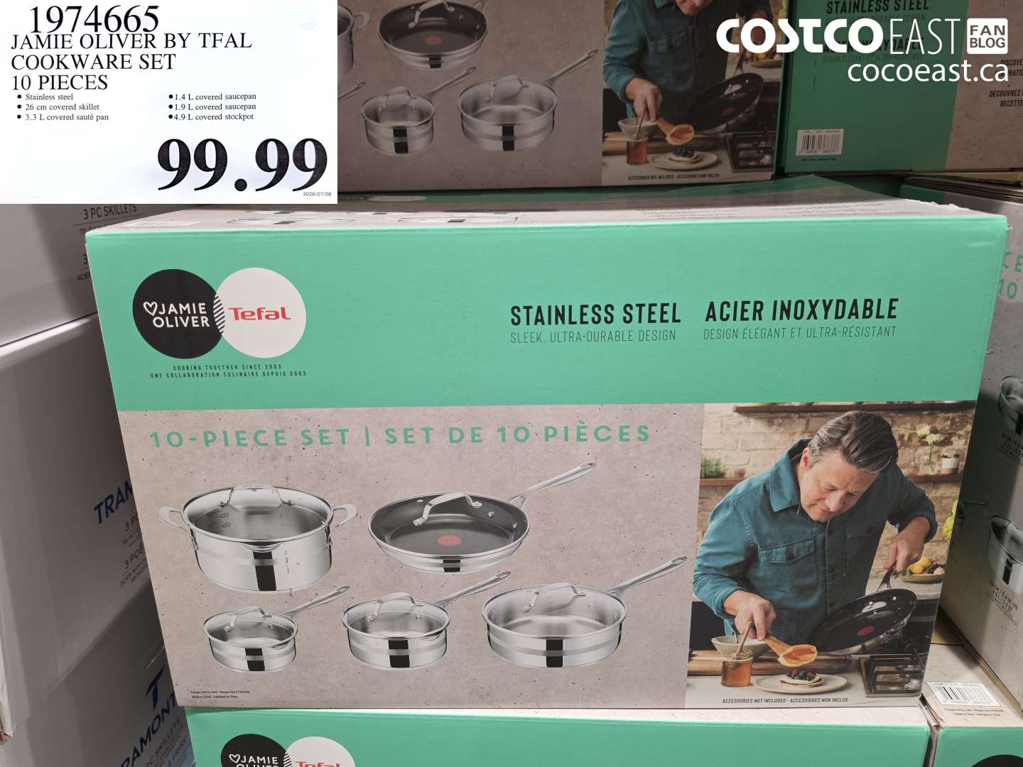 1974665 JAMIE OLIVER BY TFAL COOKWARE SET 10 PIECES $99.99