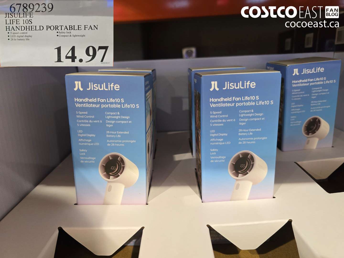 6789239 JISULIFE LIFE 10S HANDHELD PORTABLE FAN $14.97