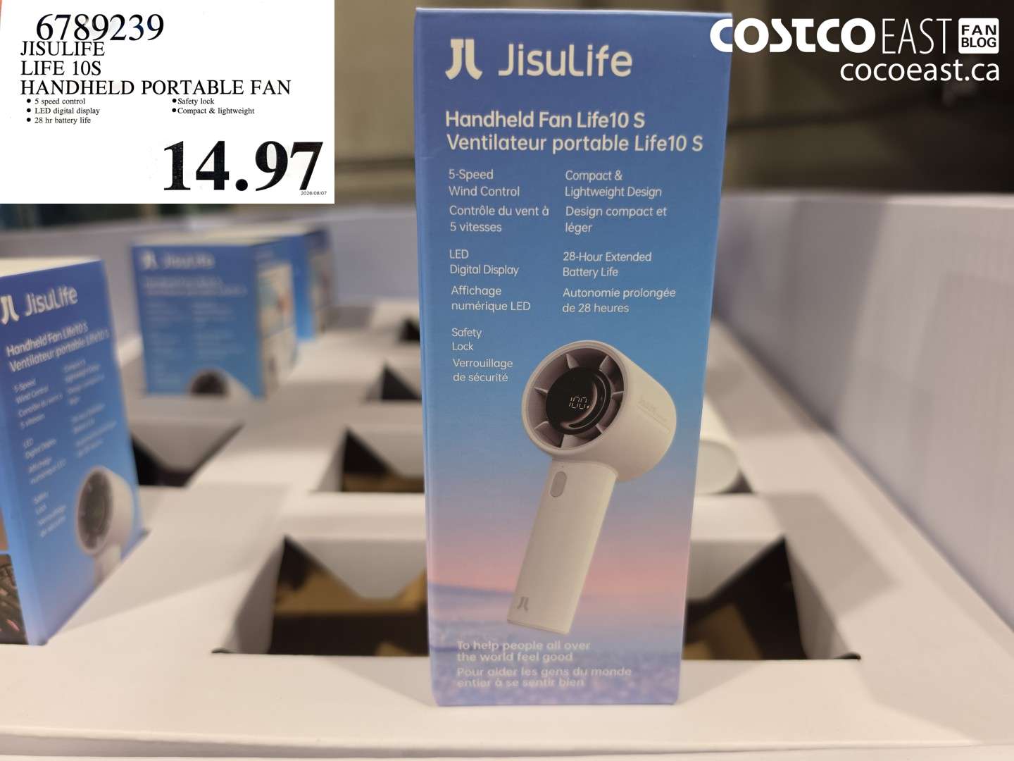 6789239 JISULIFE LIFE 10S HANDHELD PORTABLE FAN $14.97