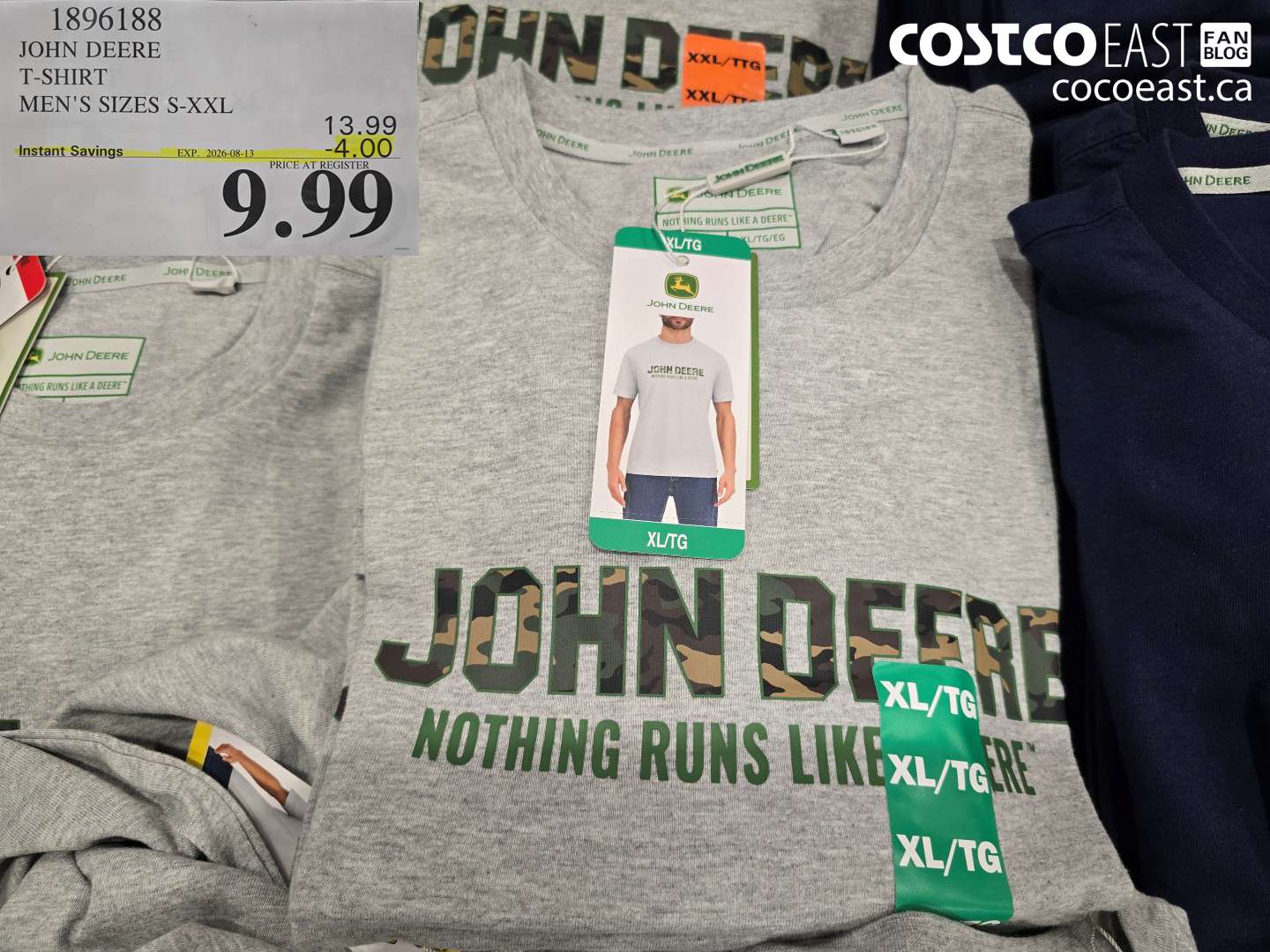 1896188 JOHN DEERE T-SHIRT MEN'S SIZES S-XXL ($4.00 INSTANT SAVINGS EXPIRES ON 2026-08-13) $9.99