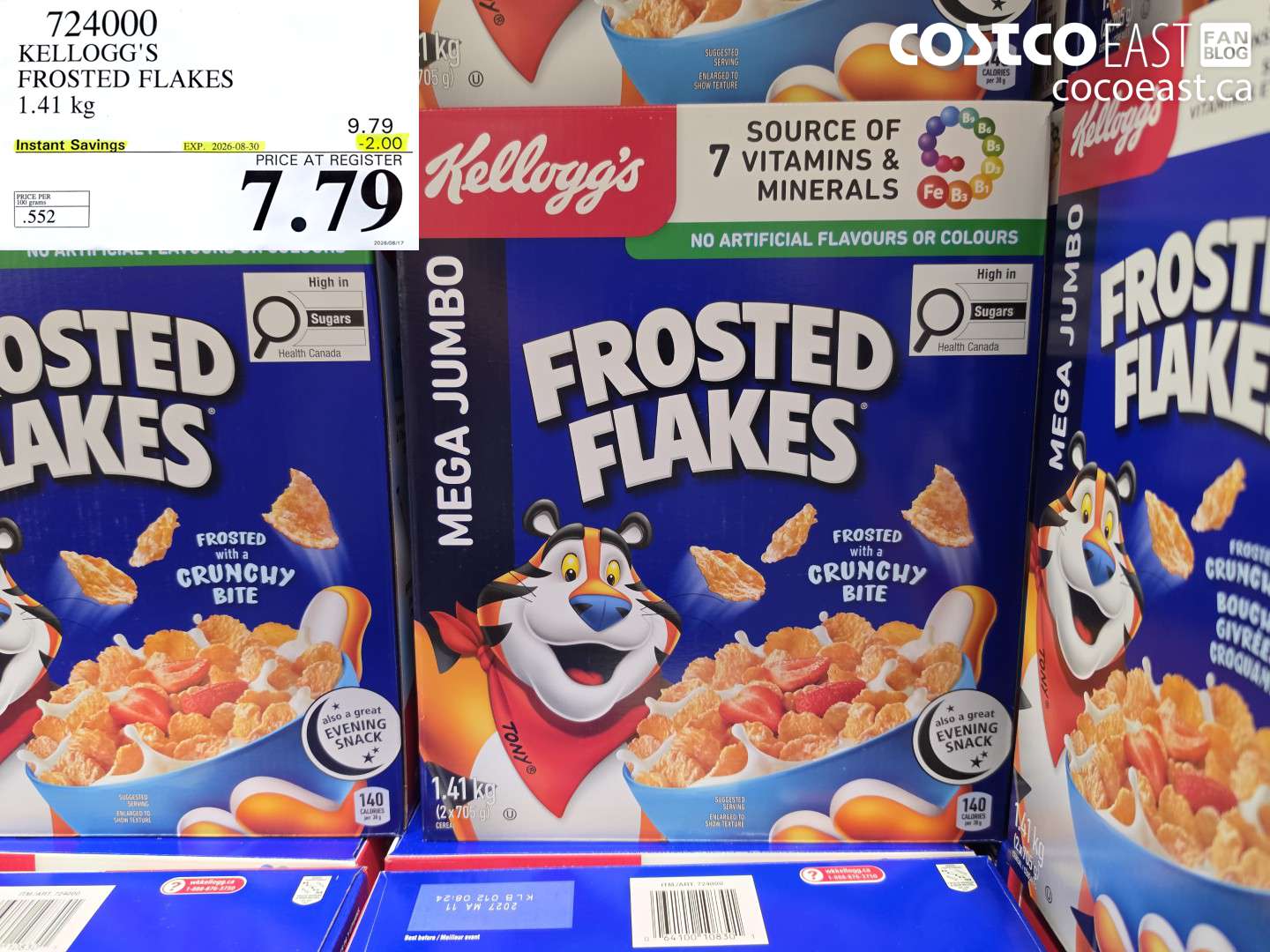 724000 KELLOGG'S FROSTED FLAKES 1.41 KG ($2.00 INSTANT SAVINGS EXPIRES ON 2026-08-30) $7.79