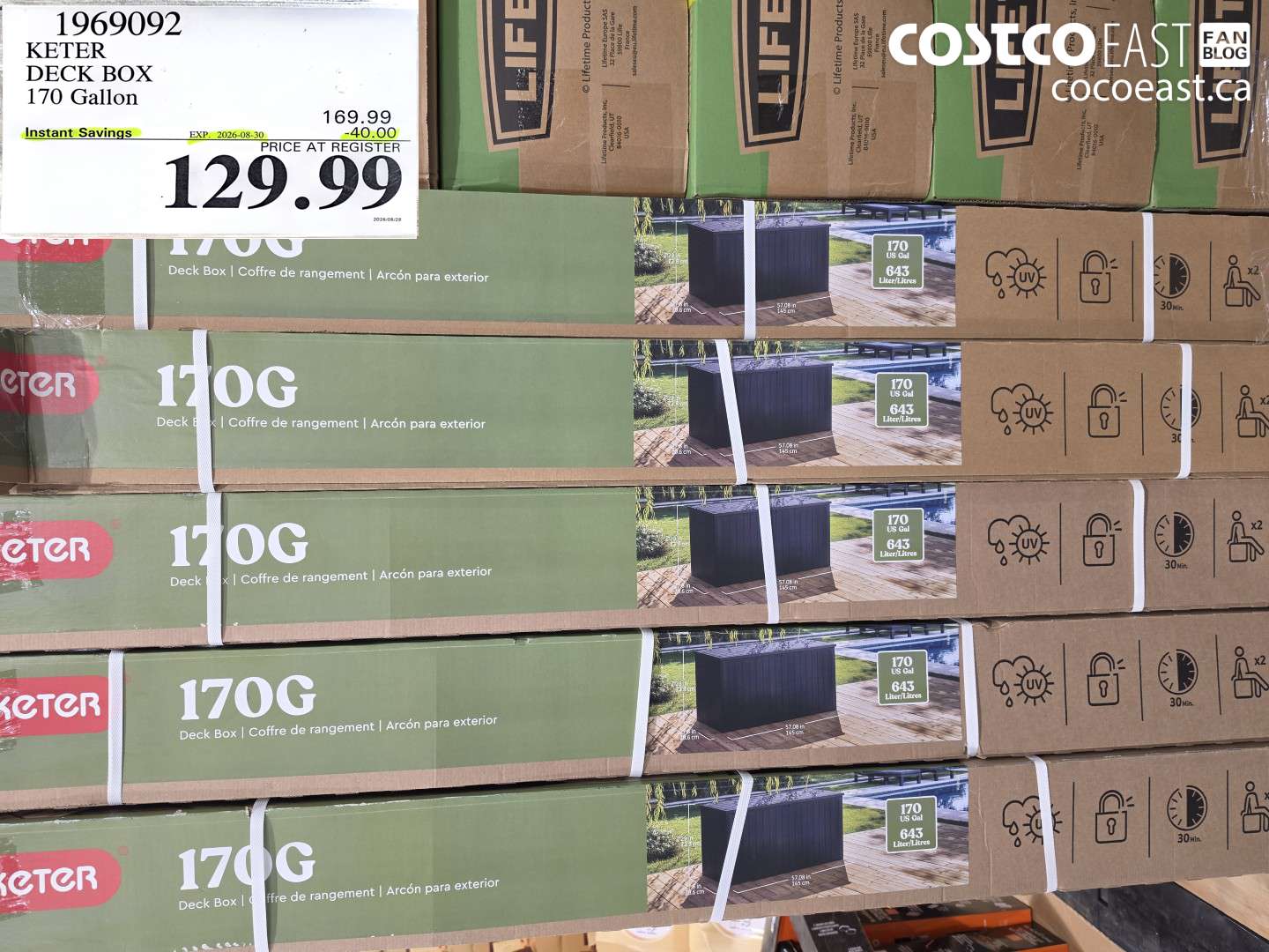 1969092 KETER DECK BOX 170 GALLON ($40.00 INSTANT SAVINGS EXPIRES ON 2026-08-30) $129.99