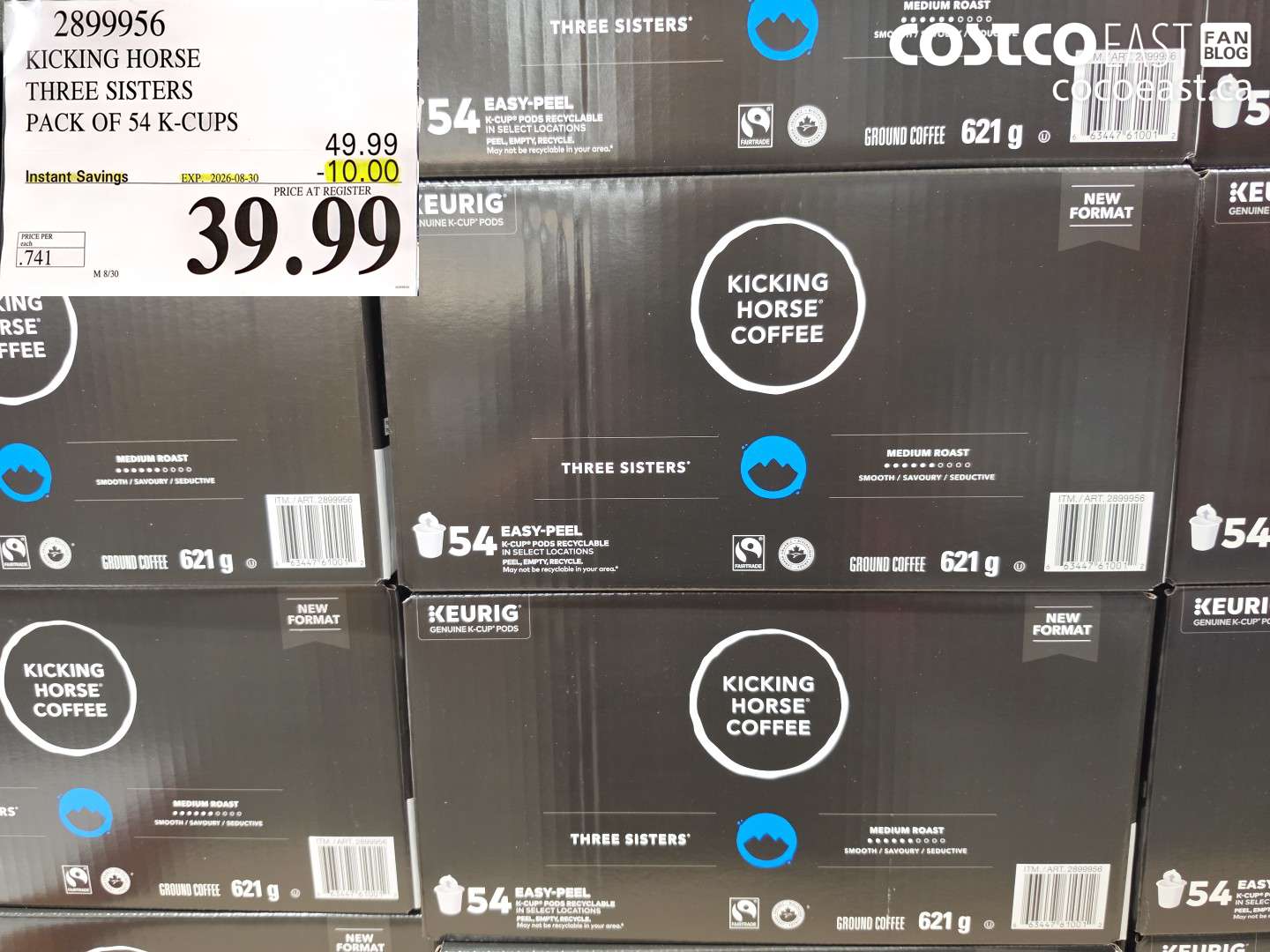 2899956 KICKING HORSE THREE SISTERS PACK OF 54 K-CUPS ($10.00 INSTANT SAVINGS EXPIRES ON 2026-08-30) $39.99