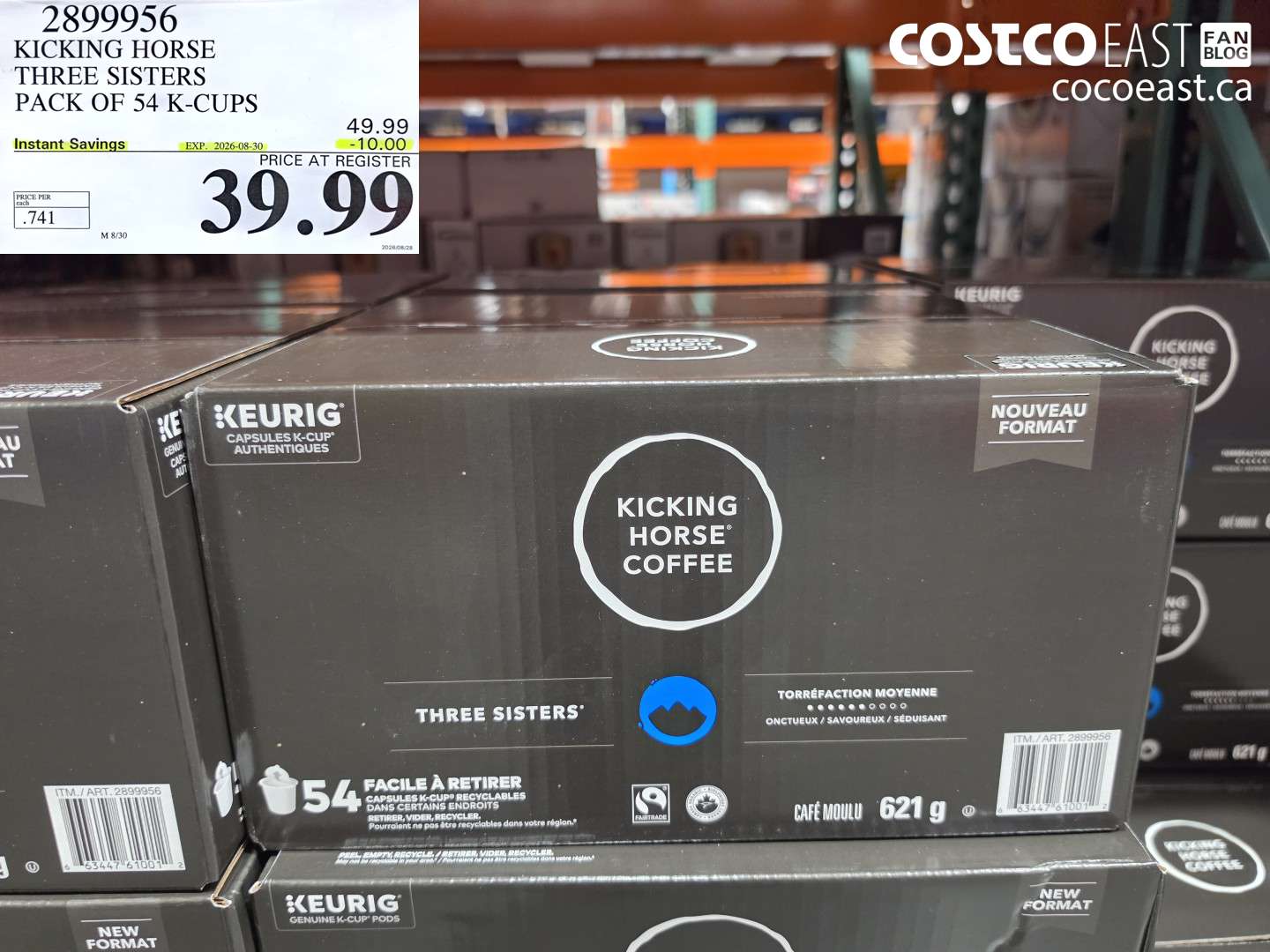 2899956 KICKING HORSE THREE SISTERS PACK OF 54 K-CUPS ($10.00 INSTANT SAVINGS EXPIRES ON 2026-08-30) $39.99