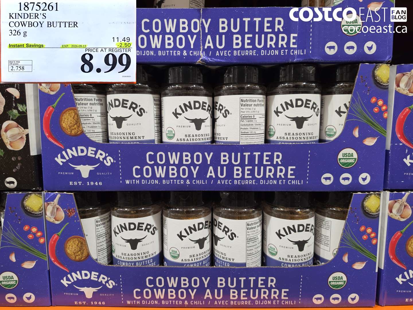 1875261 KINDER'S COWBOY BUTTER 326 G ($2.50 INSTANT SAVINGS EXPIRES ON 2026-09-13) $8.99