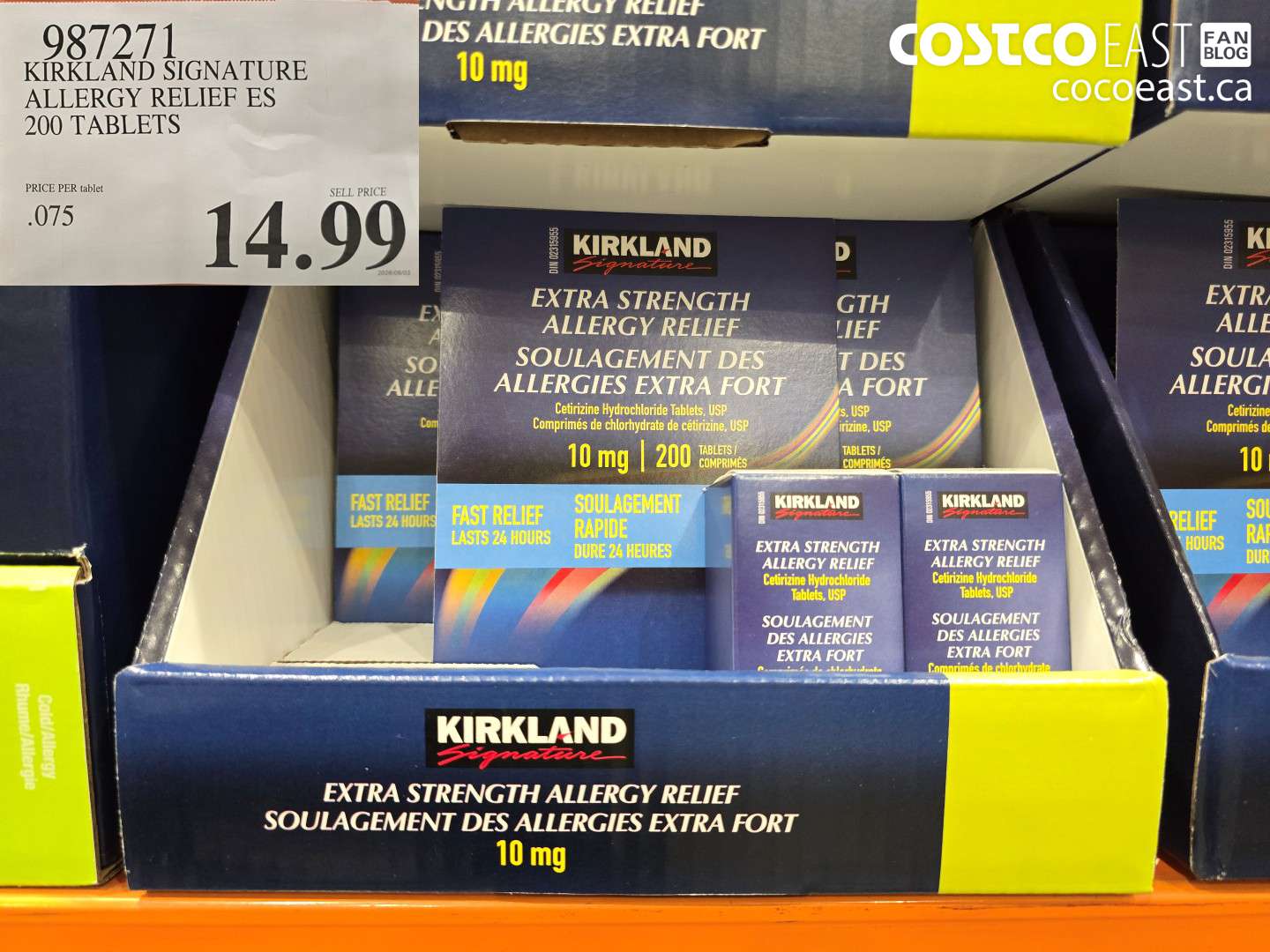 987271 KIRKLAND SIGNATURE ALLERGY RELIEF ES 200 TABLETS $14.99