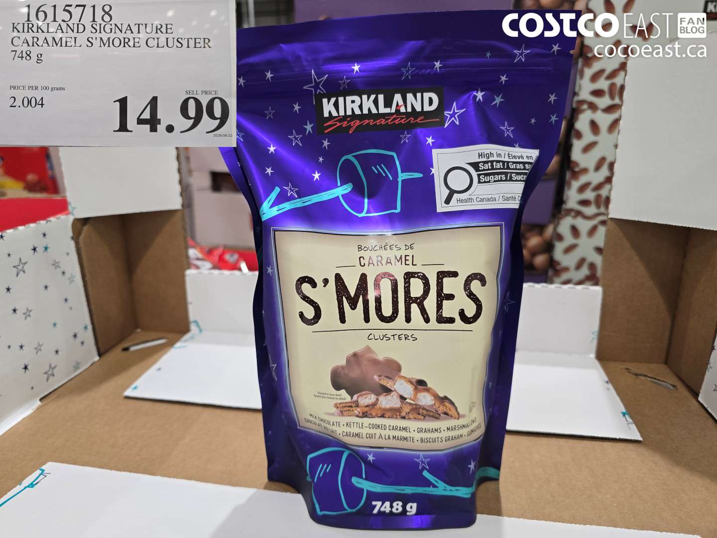 1615718 KIRKLAND SIGNATURE CARAMEL S'MORE CLUSTER 748 G $14.99