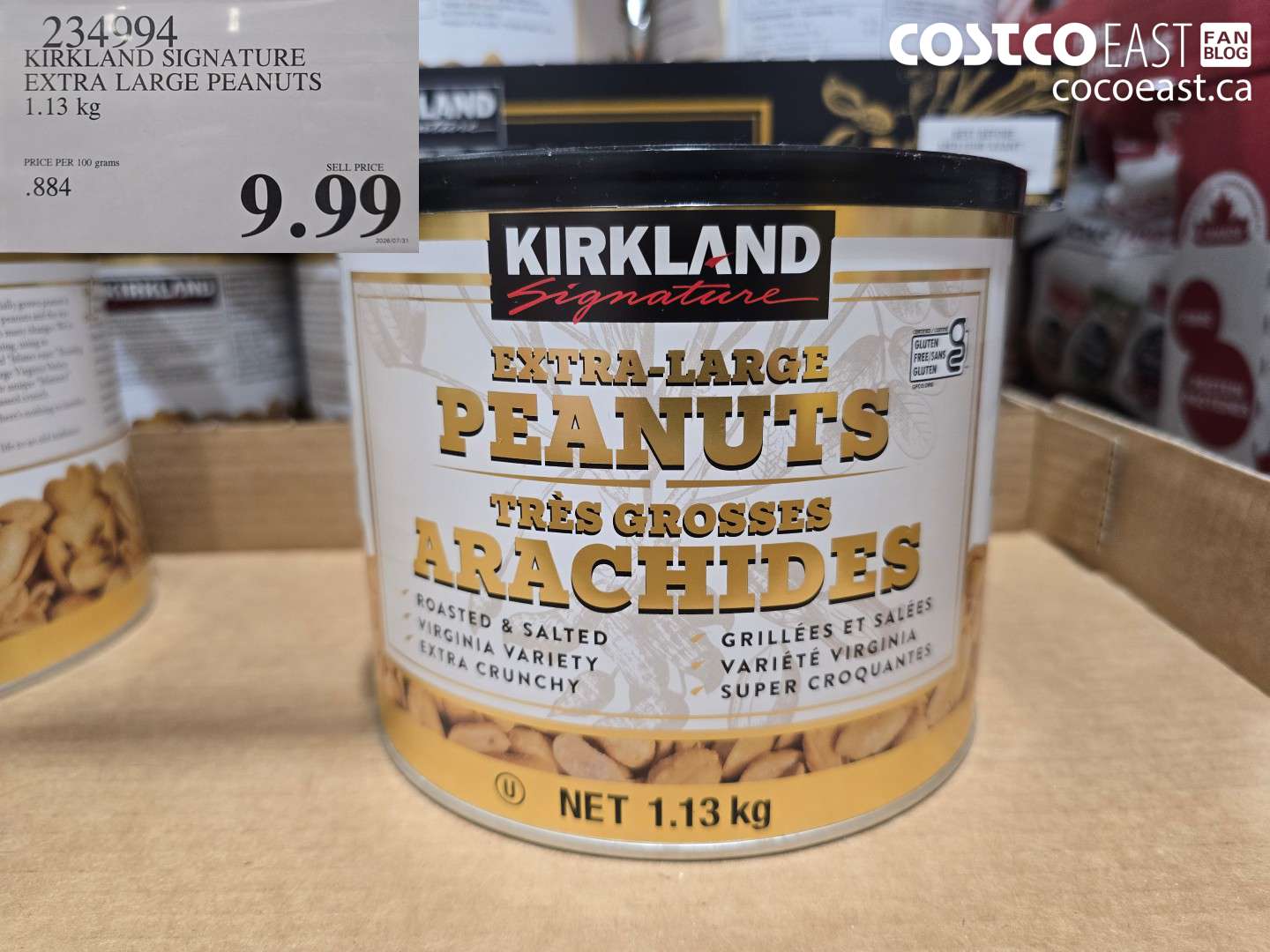 234994 KIRKLAND SIGNATURE EXTRA LARGE PEANUTS 1.13 KG $9.99