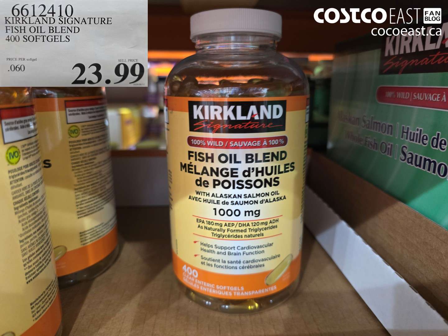 6612410 KIRKLAND SIGNATURE FISH OIL BLEND 400 SOFTGELS $23.99