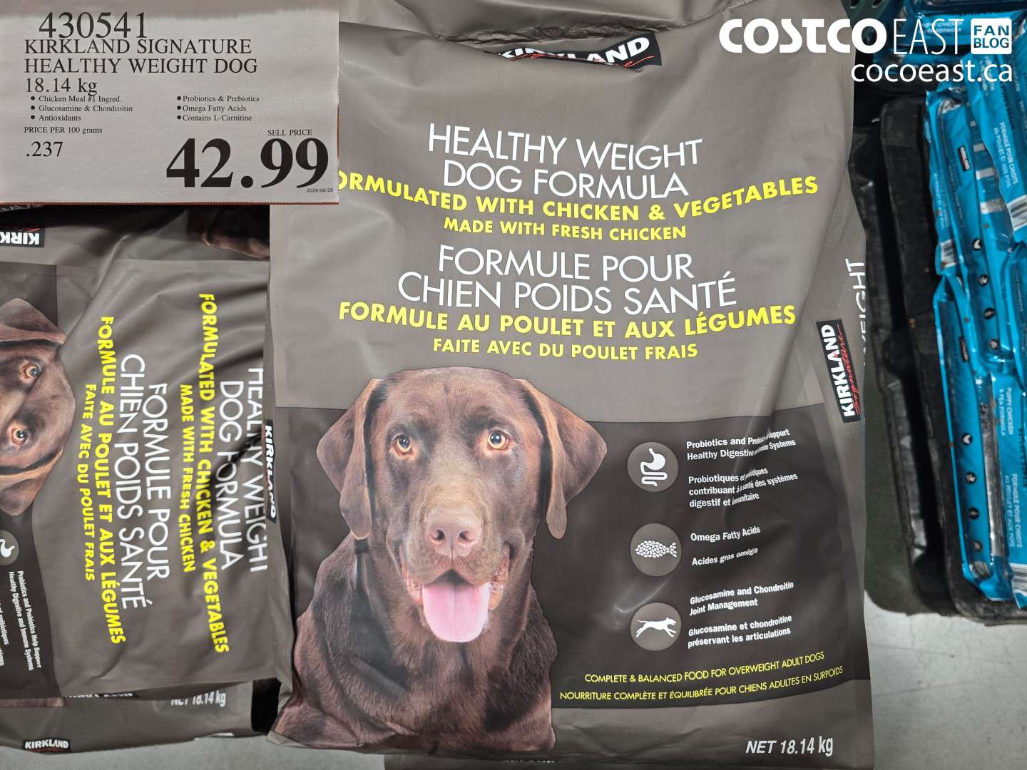 430541 KIRKLAND SIGNATURE HEALTHY WEIGHT DOG 18.14 KG $42.99