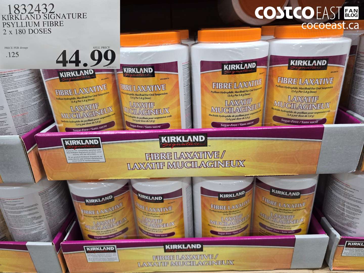 1832432 KIRKLAND SIGNATURE PSYLLIUM FIBRE 2 X 180 DOSES $44.99