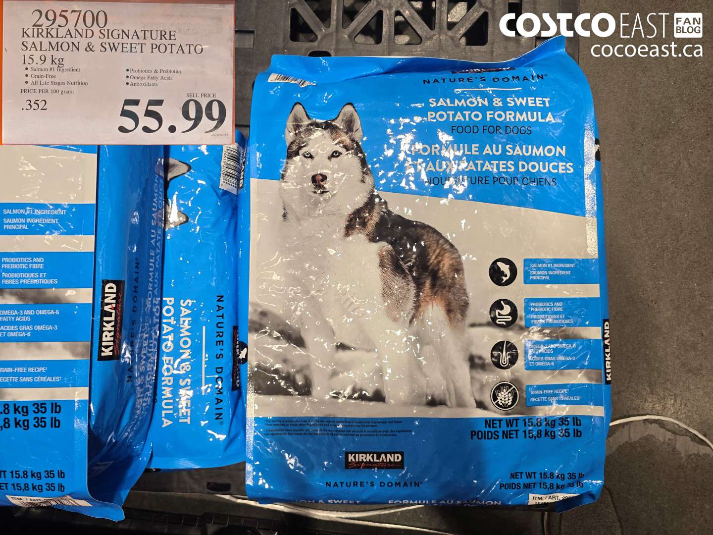 295700 KIRKLAND SIGNATURE SALMON & SWEET POTATO 15.9 KG $55.99