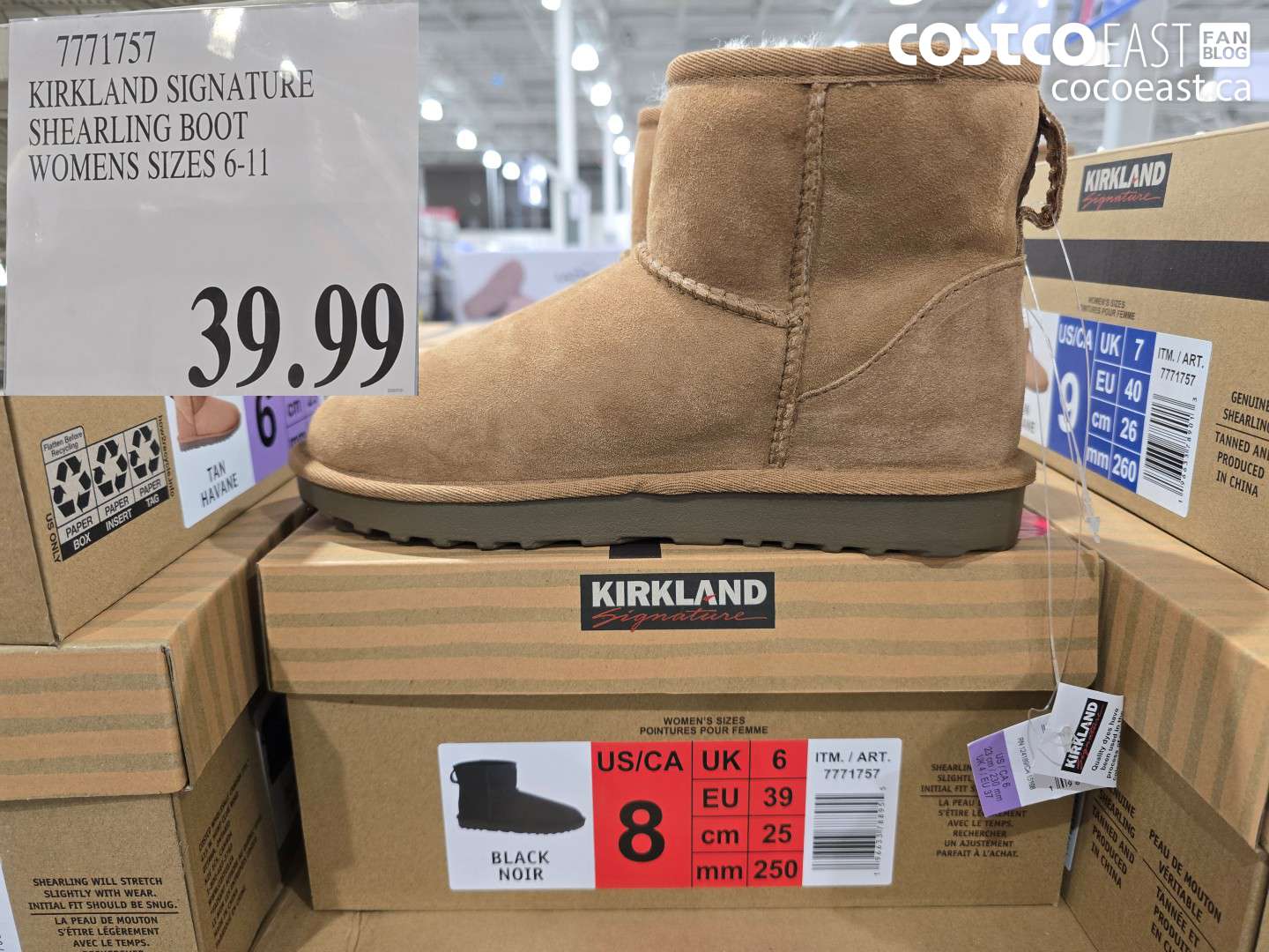 7771757 KIRKLAND SIGNATURE SHEARLING BOOT WOMENS SIZES 6-11 $39.99